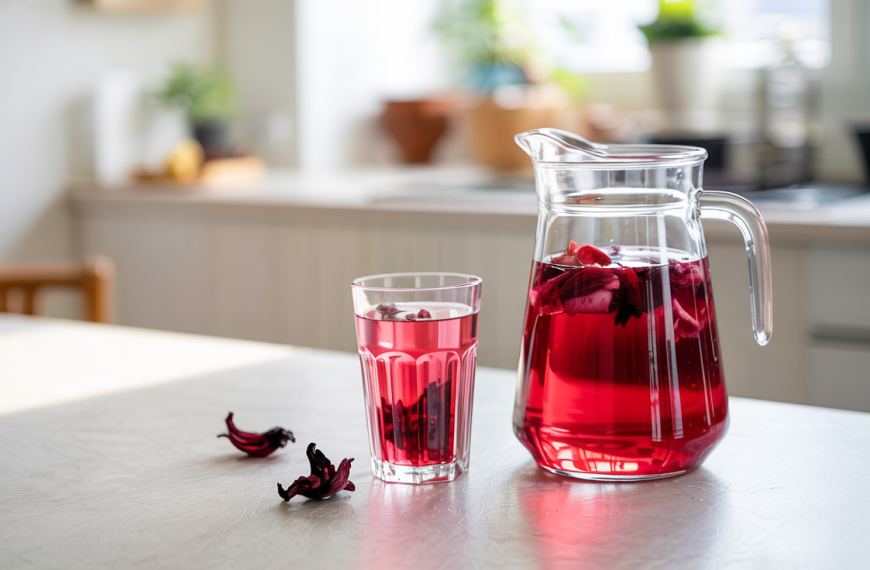 Forfriskende Hibiskusvann – Hibicus Agua Fresca