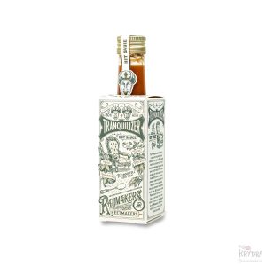 Flaske med Raijmakers Heetmakers Tranquilizer hot sauce, dekorert med unikt design.