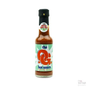 Flaske med The O.G. Hot Sauce – kåret til Best Hot Sauce i Nederland 2023.