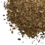 Nærbilde av tørket og skåret peppermynteblader