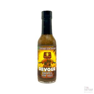 Torchbearer Shinedown's Devour Pineapple Jerk hot sauce – ananasbasert chilisaus med jalapeño, habanero og urter.
