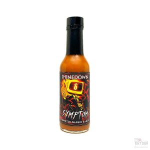 Torchbearer Shinedown's Symptom Chipotle Garlic hot sauce – røykfylt og hvitløksrik chilisaus.