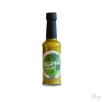 Flaske med Kyrre Krutt Kiwibber – frisk grønn chilisaus med kiwi, jalapeño og habanero.
