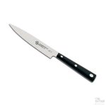 Hasaki universalkniv 12 cm fra Sanelli Ambrogio med japansk-inspirert blad og sort håndtak