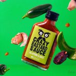 Crazy Bastard Jalapeño & Date hot sauce 100 ml flaske med grønn etikett, jalapeño og dadler