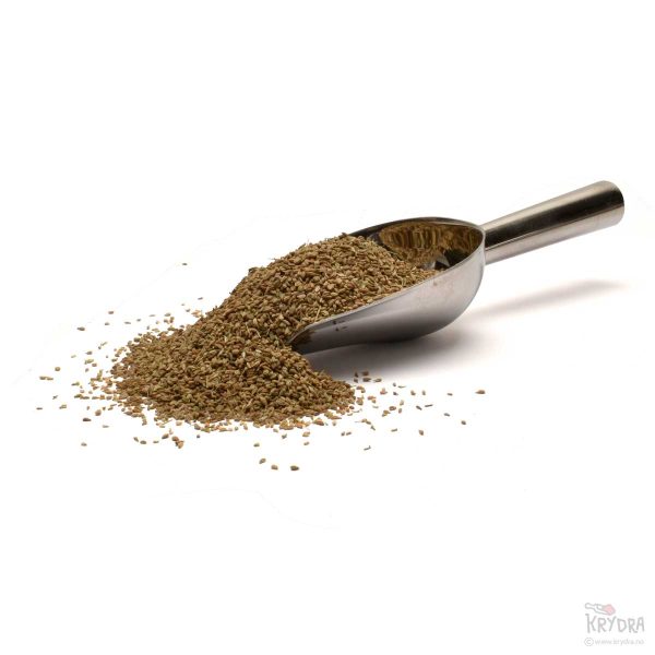 Ajwain-frø med skje