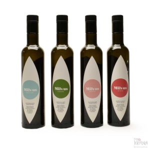 Smakssett olivenolje - MILVUS, fire spanske enkeltsorter, 4 x 500 ml